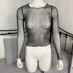 Black Shimmer Mesh Top [BUNDLE  FOR DISCOUNTS] 🤑